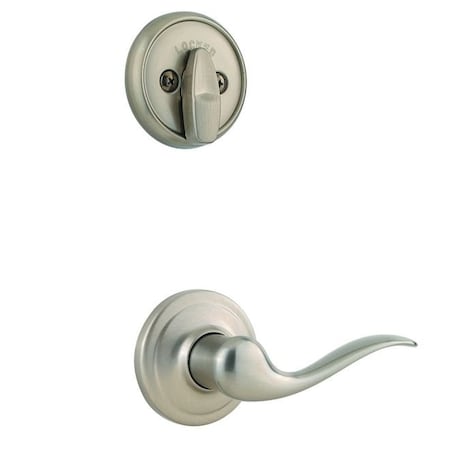 Kwikset Tustin Lever Interior Single Cylinder Handleset Trim, Satin Nickel 966TNLRH-15